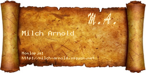 Milch Arnold névjegykártya